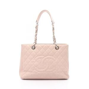 Chanel Matelasse Grand Shopping GST Tote Bag Pink Calfskin Leather